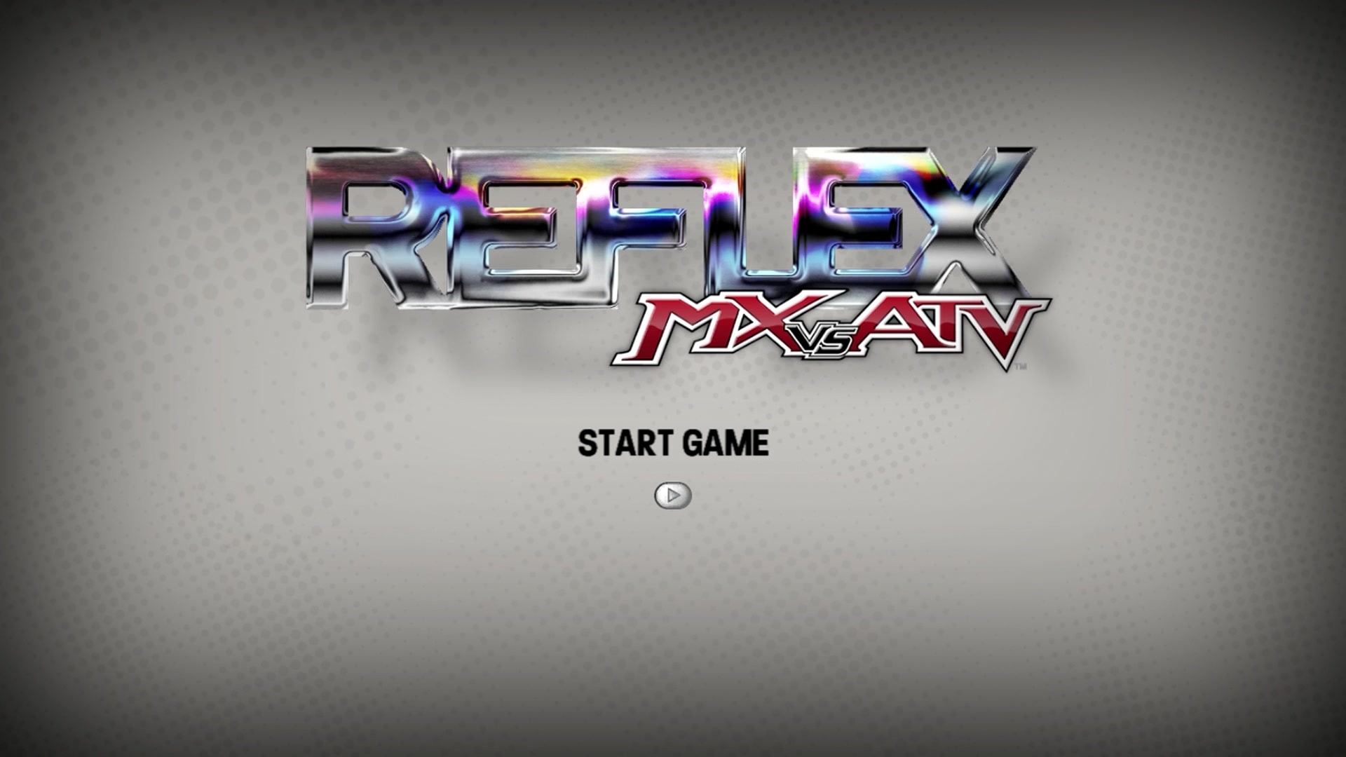 MX vs. ATV Reflex title screen for Xbox 360